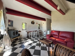 Fernseher, Kamin