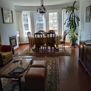 Classic Apartment, 3 Bedrooms, River View | Living area | Flat-screen TV, fireplace - Avenida Apartment by MP (Vila Nova de Gaia)