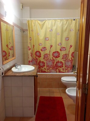 Badewanne, Haartrockner, Bidet, Handtücher