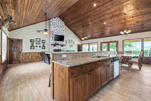 1-story home with pool, huge outdoor gathering space, less than 5-minute drive to THE Frio River