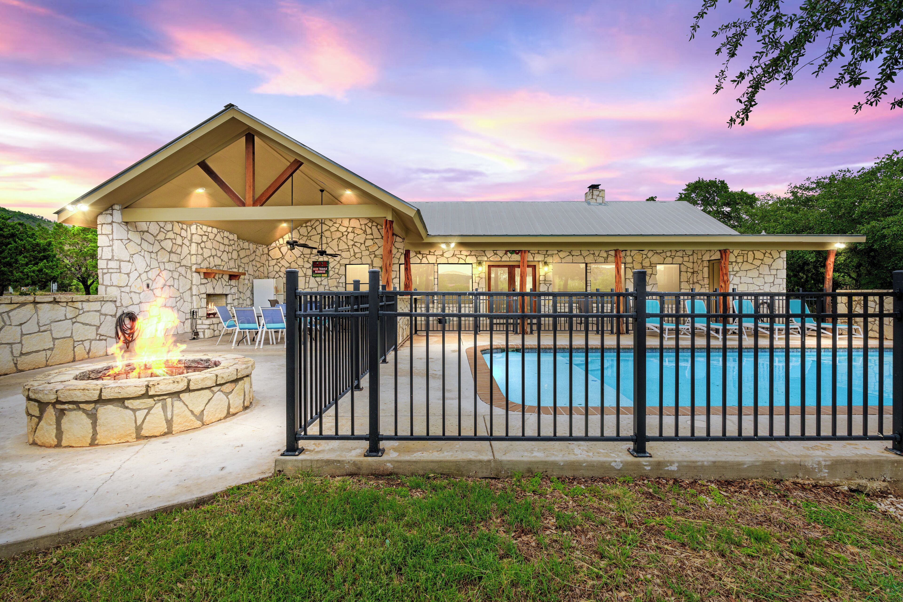 1-story home with pool, huge outdoor gathering space, less than 5-minute drive to THE Frio River