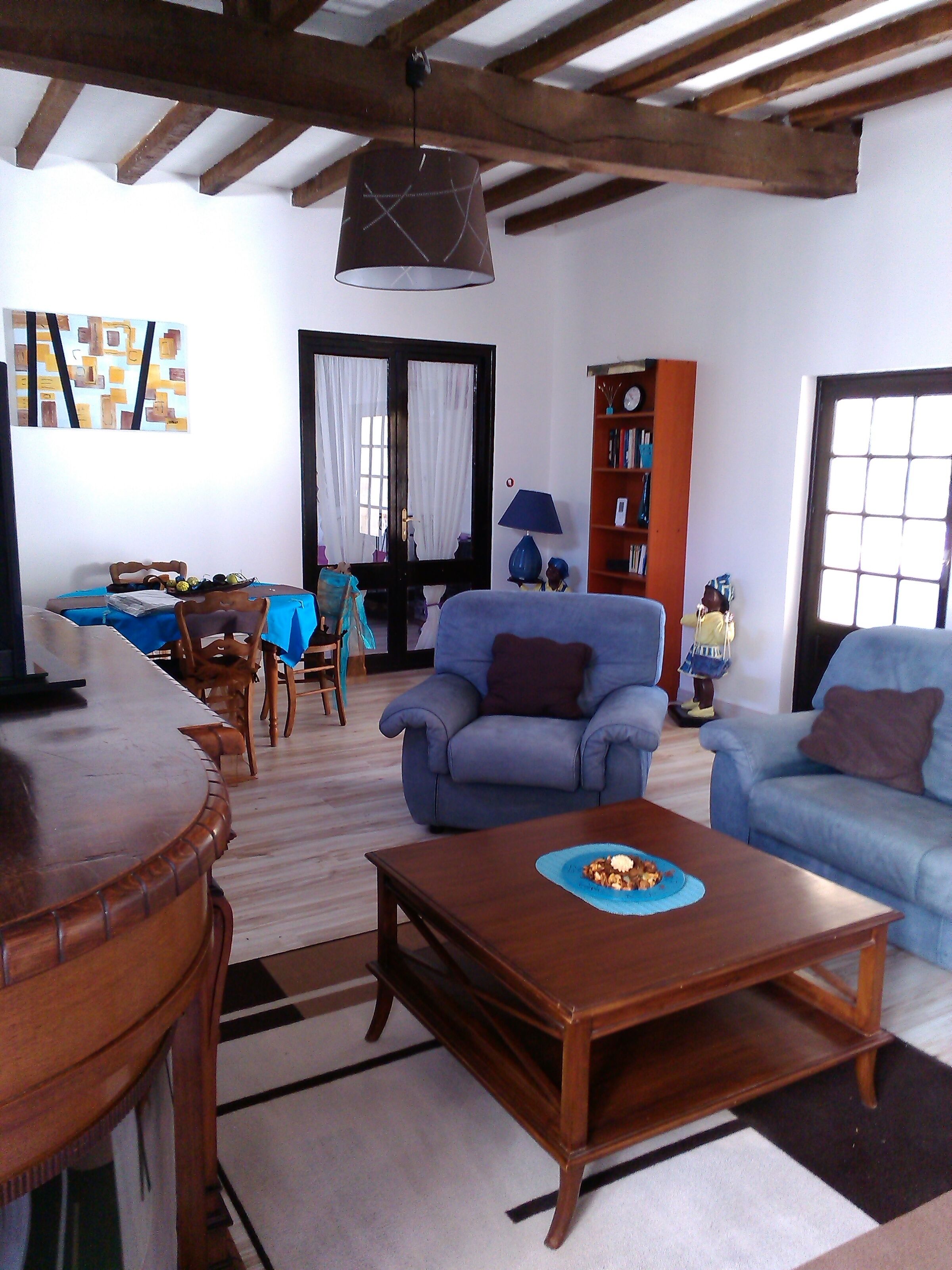 TV, DVD player, video library