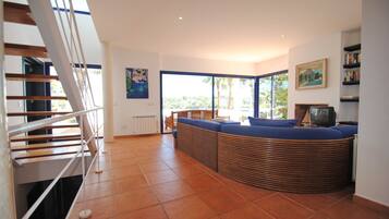 TV connectée, cheminée, lecteur de DVD, chaßne hi-fi