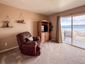 Televisión y chimenea 