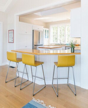 Fridge, microwave, oven, stovetop - Light Open Vacation Home, Sweeping Waterviews, Hill Top, Private  (Chilmark)