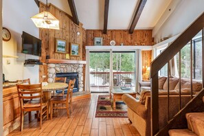 TV, fireplace, DVD player