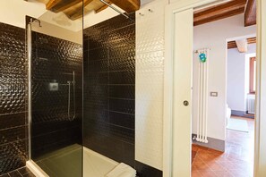 Regadera, secadora de cabello, bidet, toallas 