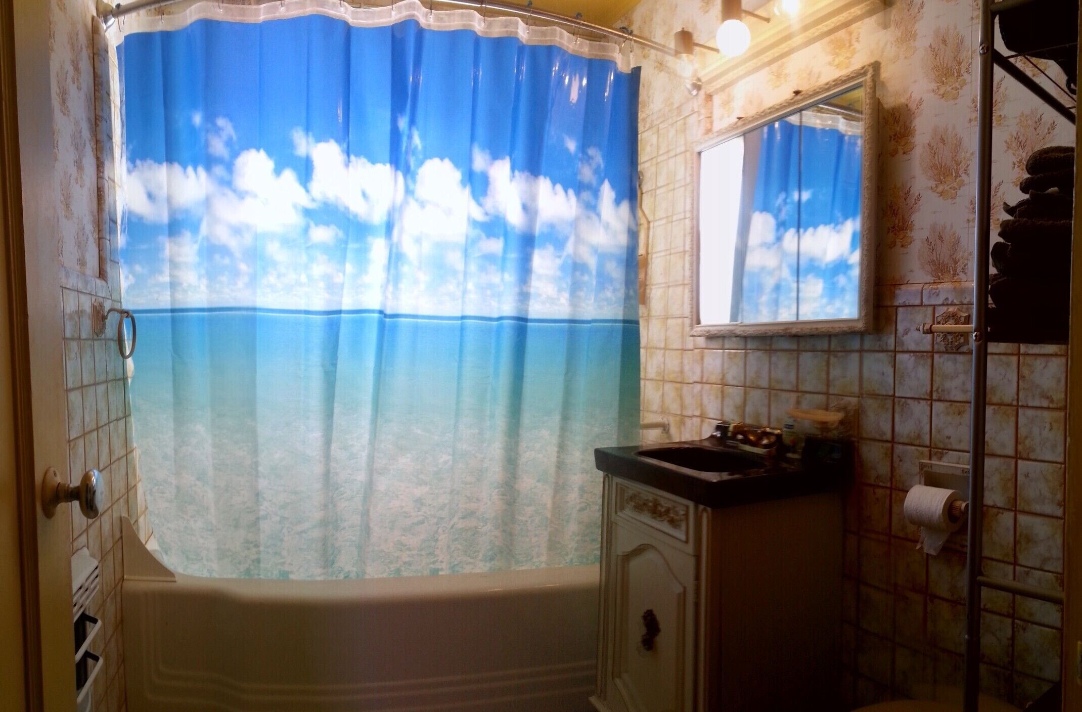 Bring you bath salts or bubble and a boat drink and chillax with a soak