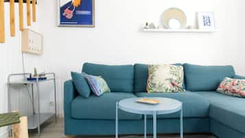 Tv, dvd-afspiller, bøger, videobibliotek