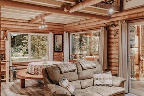 Fireplace, computer monitors - Mt. Baker Rim Cabin #17 - Log Cabin - Wi-Fi - BBQ (Glacier)