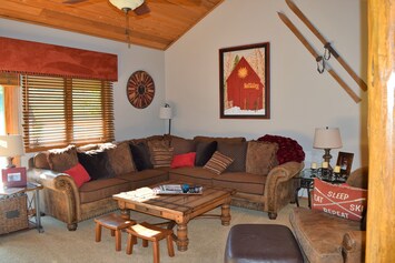 Spacious family room with comfortable seating