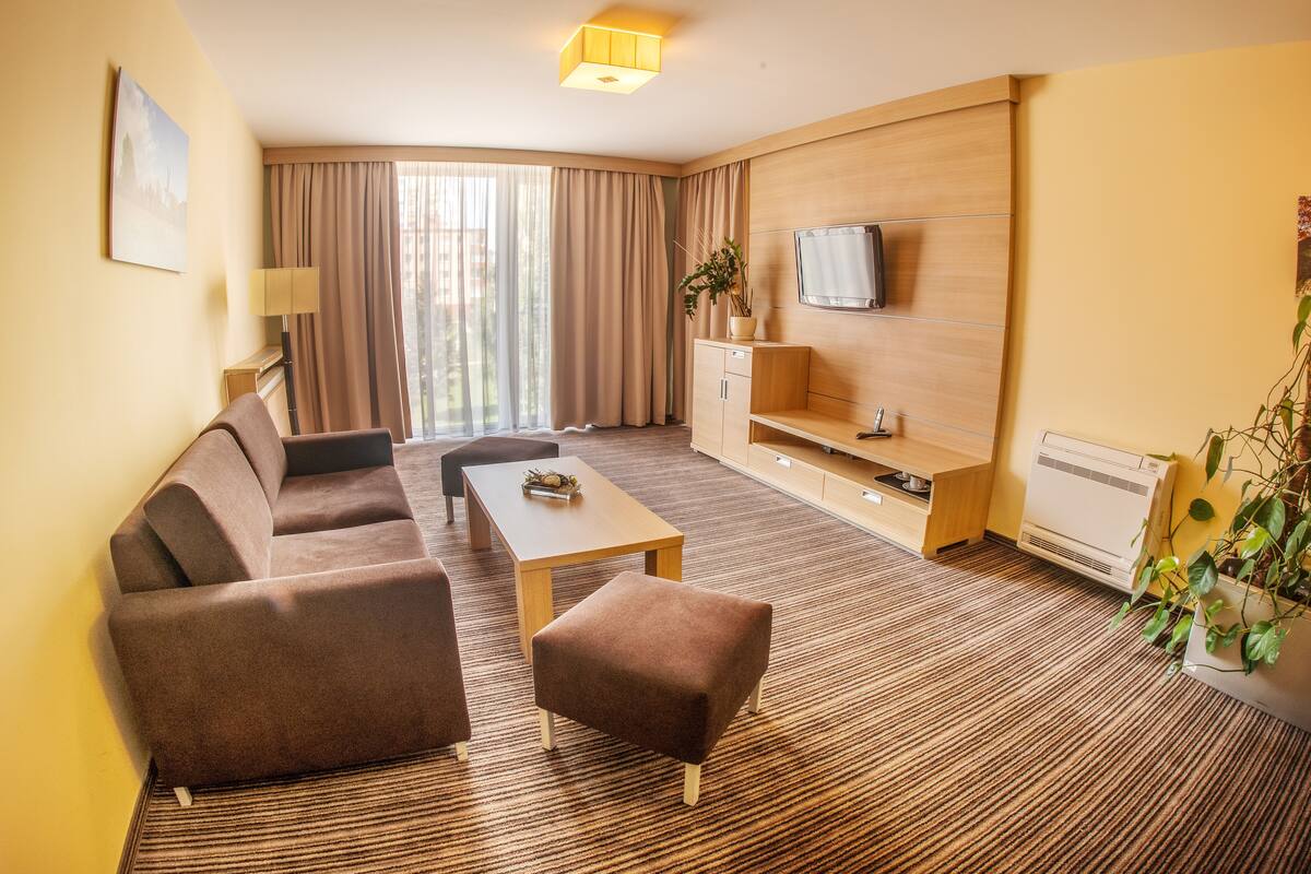 Apartment, 1 Queen Bed, City View | Premium bedding, in-room safe, desk, cribs (free)
