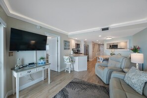 Smart TV, books, stereo, printers