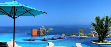 Piscine extérieure, piscine chauffée
