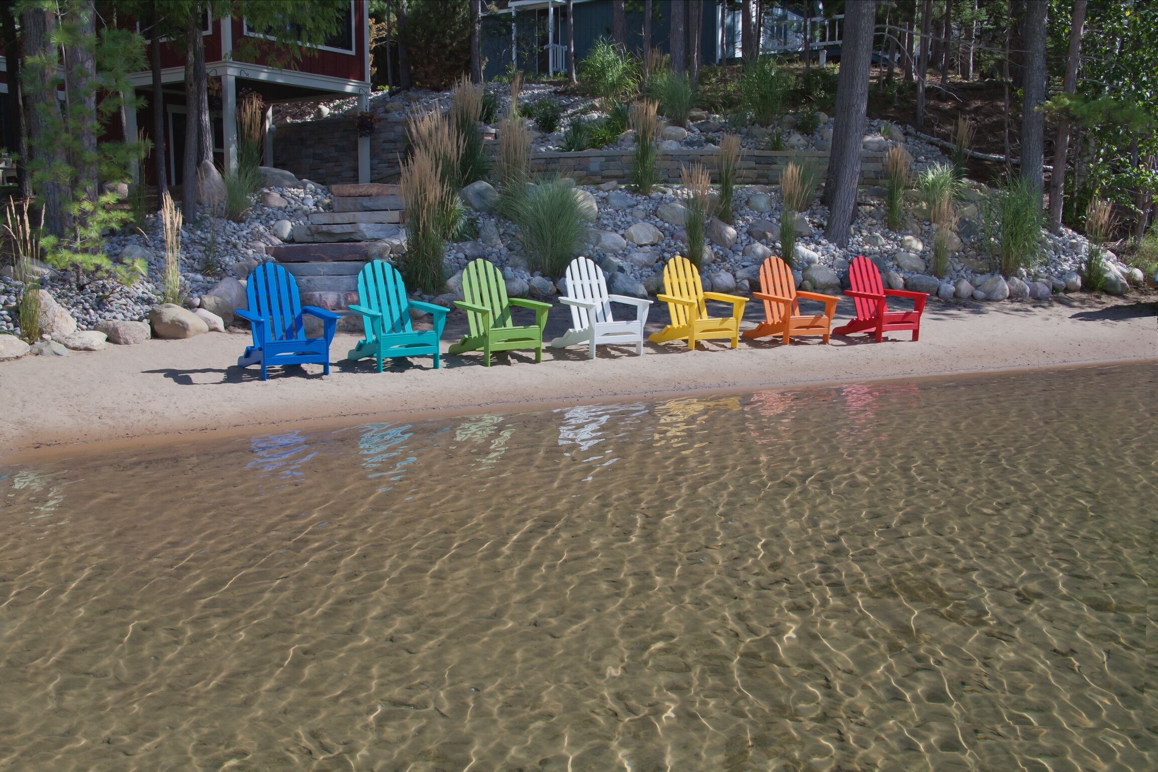 Plage, chaises longues, serviettes de plage