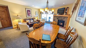 TV, fireplace, DVD player
