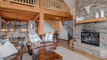 Smart TV, chimenea, videojuegos y reproductor de DVD