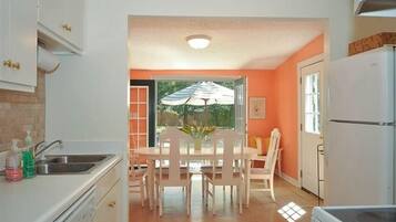 Coffee/tea maker, fridge, microwave, dishwasher