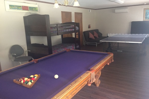 Billiards, Ping Ping, Huge Game Room and Sleeping Area!