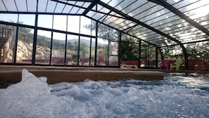 Indoor pool, seasonal outdoor pool, sun loungers