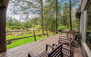 Terrace/patio - "Timber Acres" is nestled in the woods with private pond in Eagles Mere (Eagles Mere)