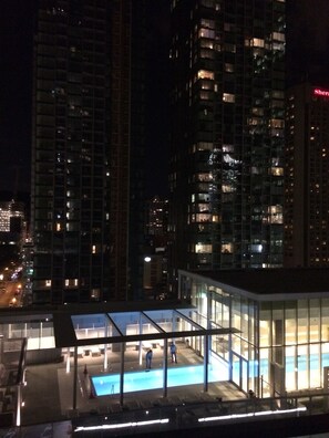 Piscine extérieure, piscine chauffée