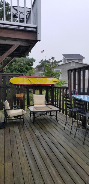 Deck off living room.