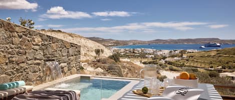 Suite superior, hidromasaje, vista al mar | Terraza o patio