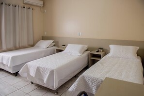 Desk, laptop workspace, free WiFi, bed sheets