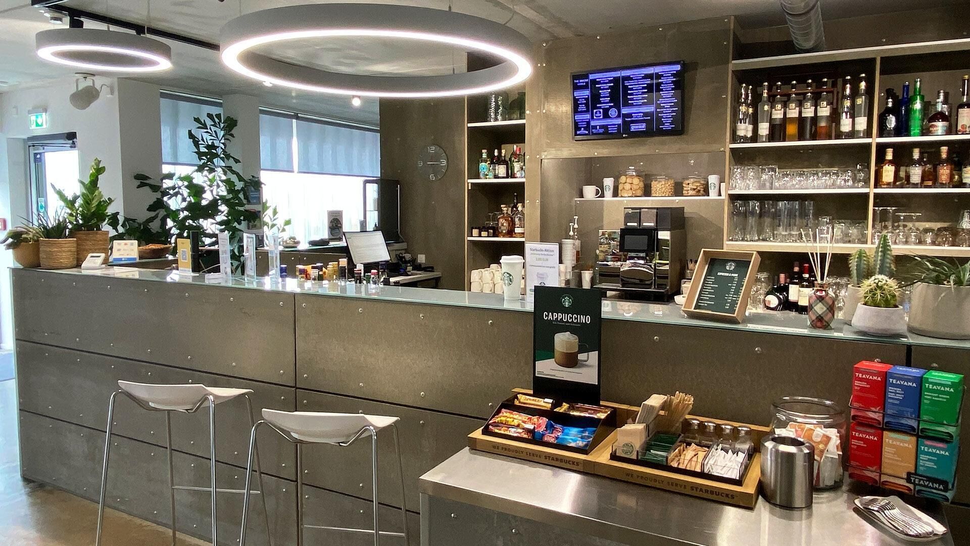 International cuisine, garden views 