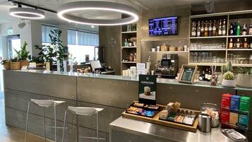 International cuisine, garden views