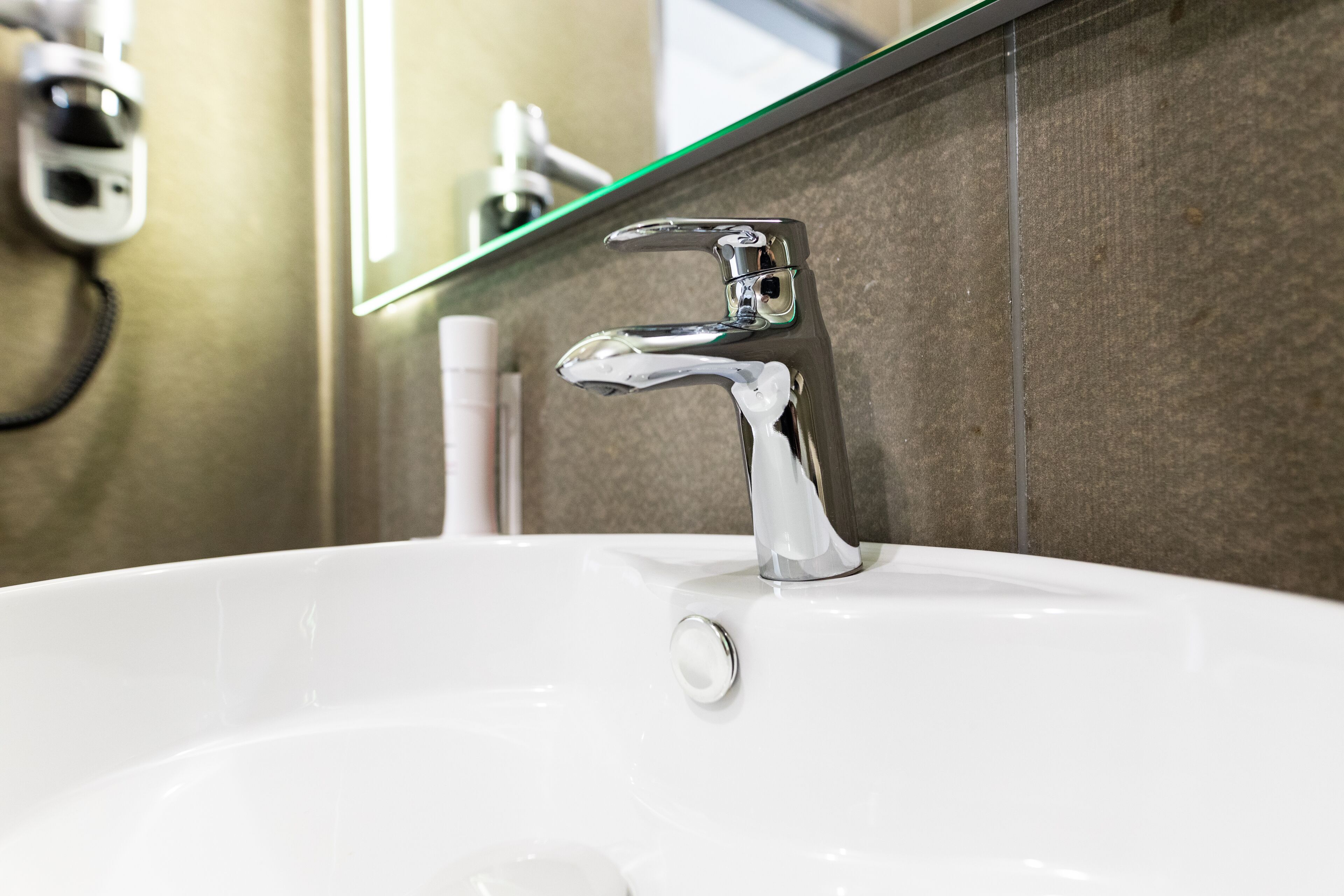 shower, rainfall showerhead, designer toiletries, hair dryer