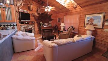 Smart TV, DVD player, video library, stereo