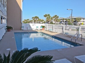 Outdoor pool, a heated pool - BEACHFRONT,AMAZING SHORELINE GULF VIEW,1ST FLOOR WALKOUT,5 STEPS TO BEACH ACCESS (Destin)