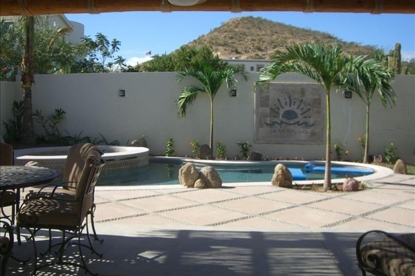 Patio with palms @ our Casa Del Sol....view from the living room