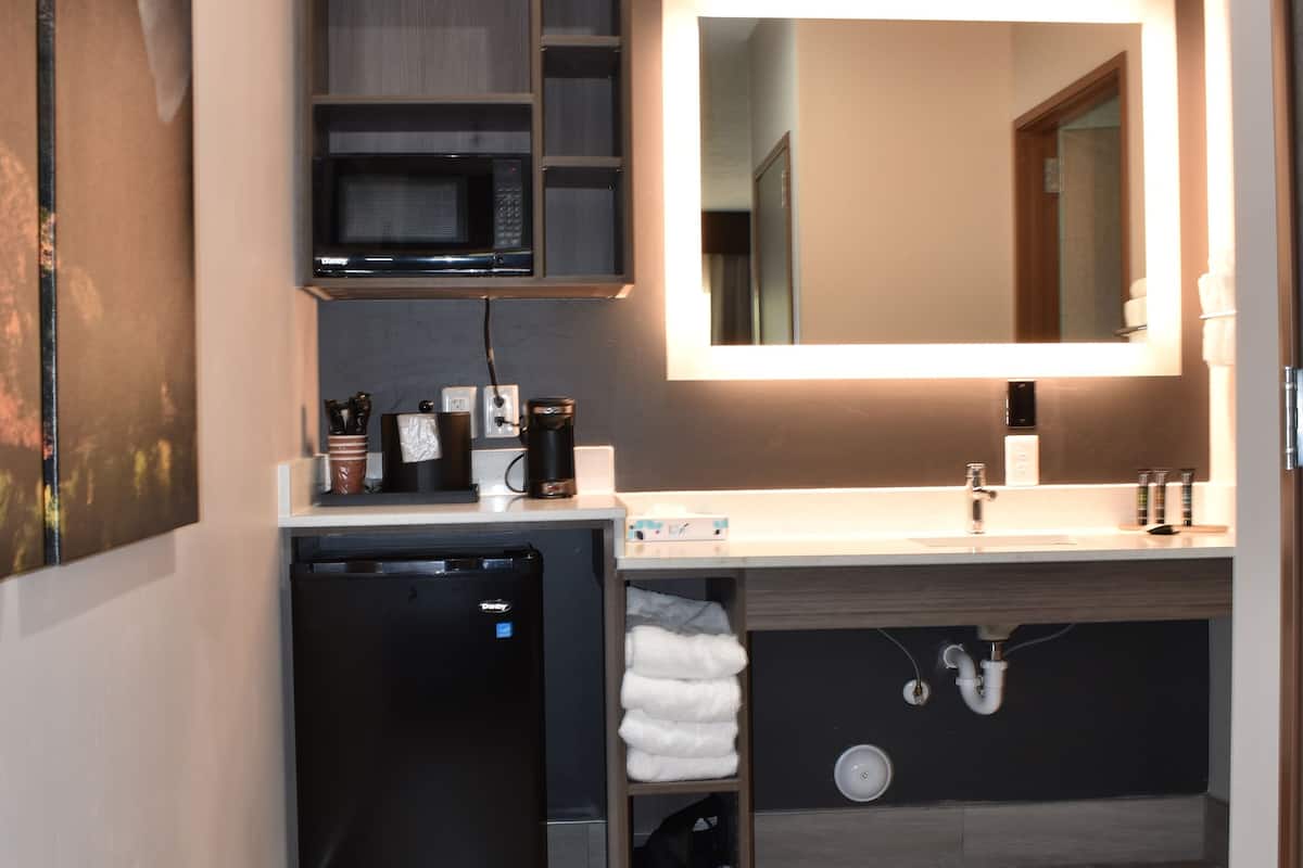 blackout curtains, iron/ironing board, free wifi, bed sheets