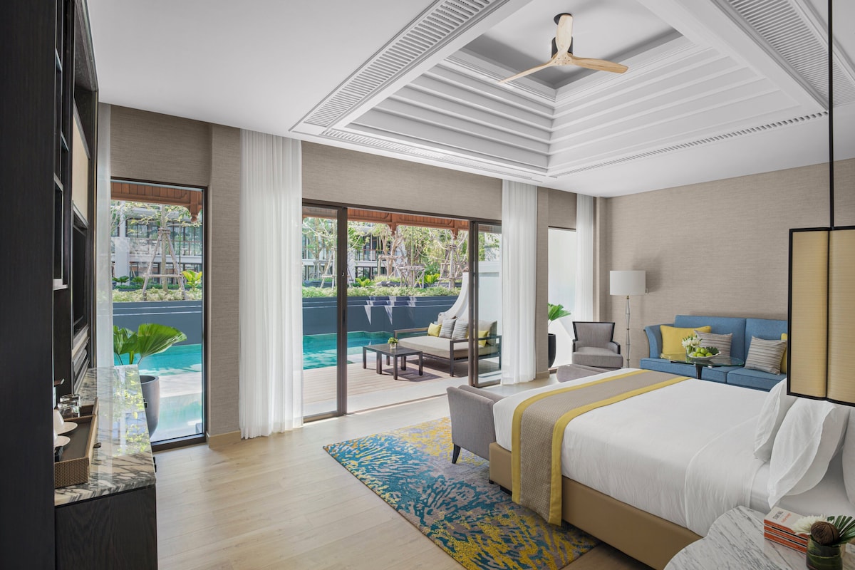 Villa, 1 très grand lit, accès au salon club (Lagoon, Pool Access) | Literie de qualité supérieure, couette en duvet d'oie, surmatelas