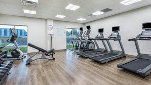 A fitness center with treadmills, elliptical machines, and a bench. - Holiday Inn Express & Suites La Grange by IHG (La Grange)