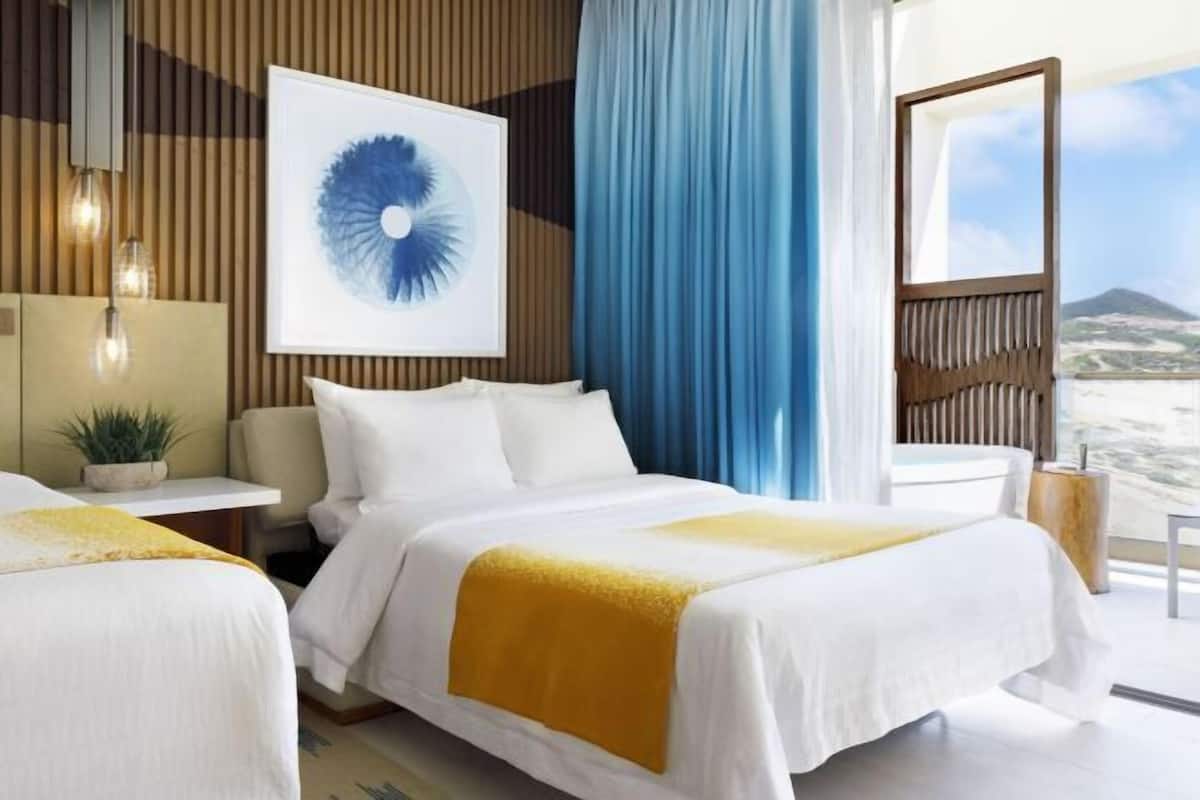 Lakens van Egyptisch katoen, luxe beddengoed, donsdekens, een minibar