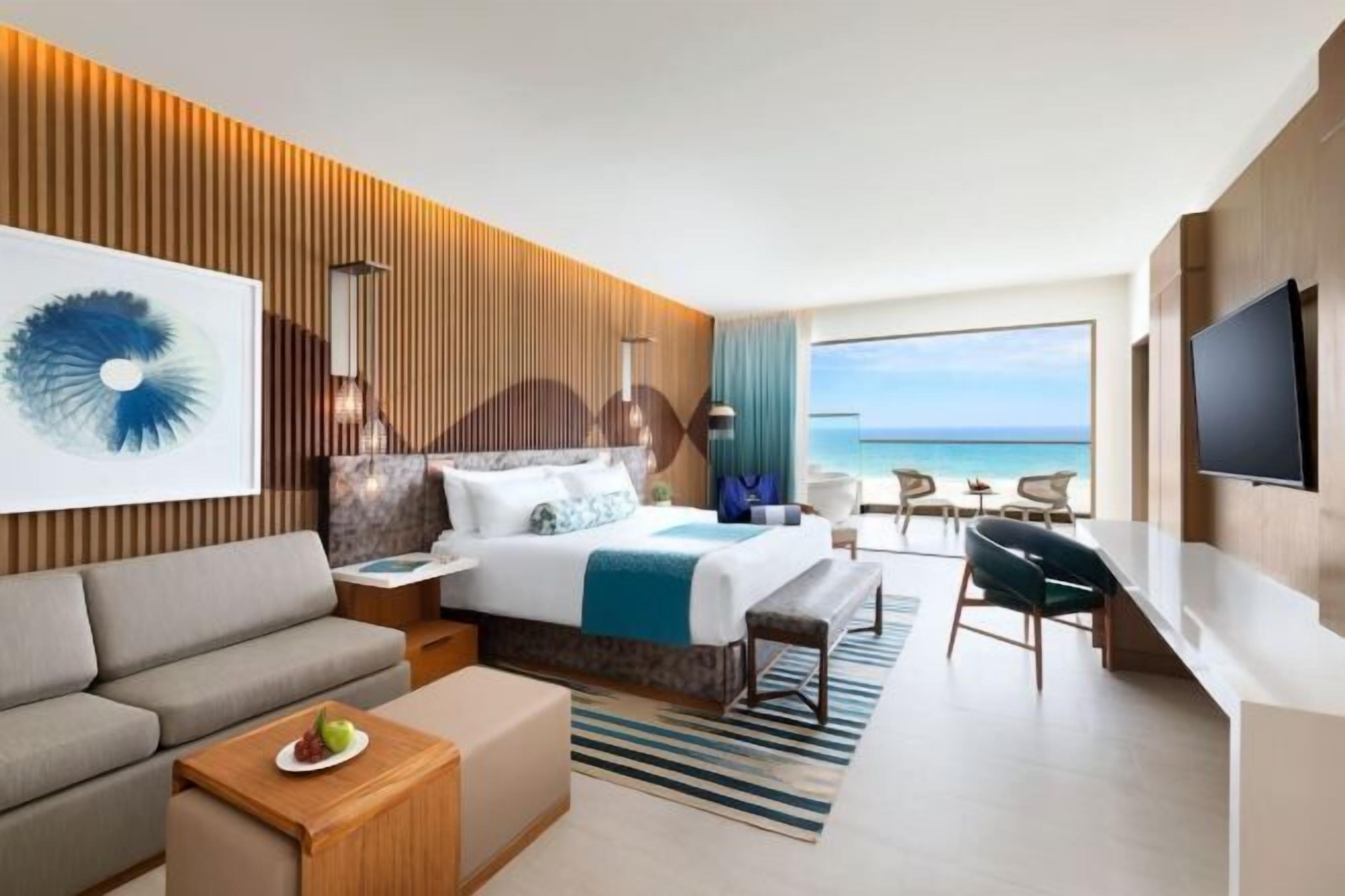 Seprai katun Mesir, seprai premium, selimut bulu angsa, dan minibar