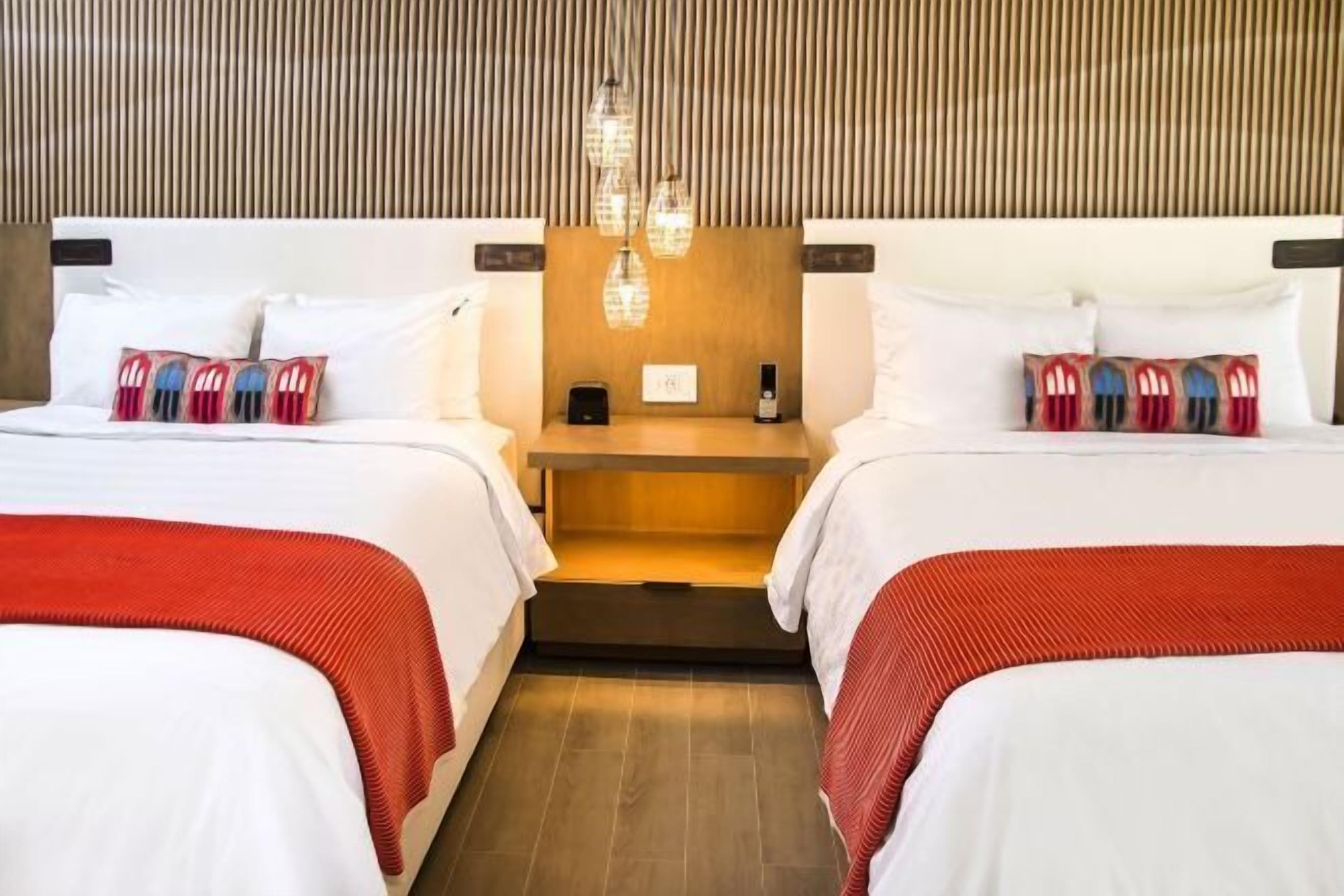 Lakens van Egyptisch katoen, luxe beddengoed, donsdekens, een minibar