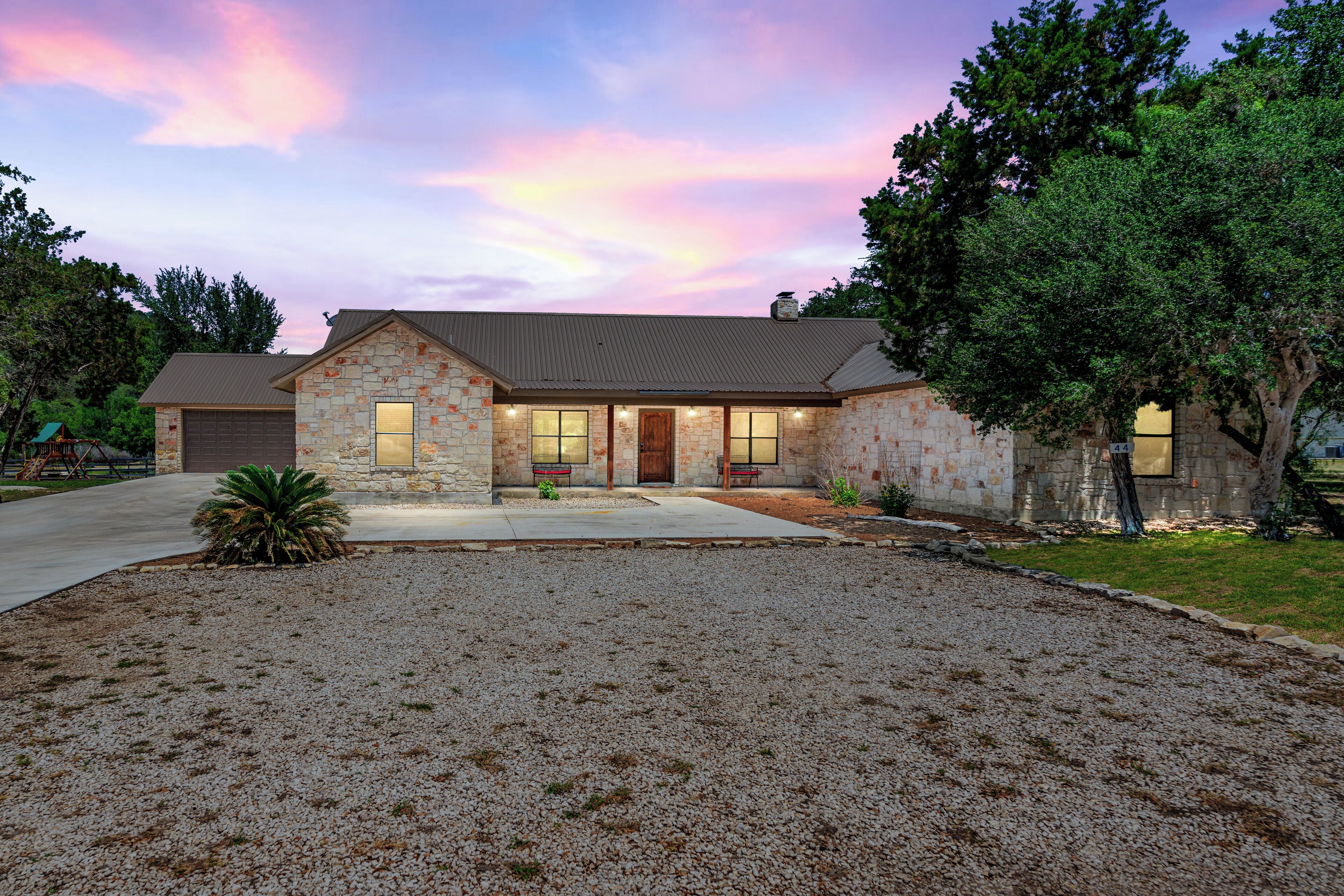 Just steps from THE Frio River in Concan, single story home with private pool