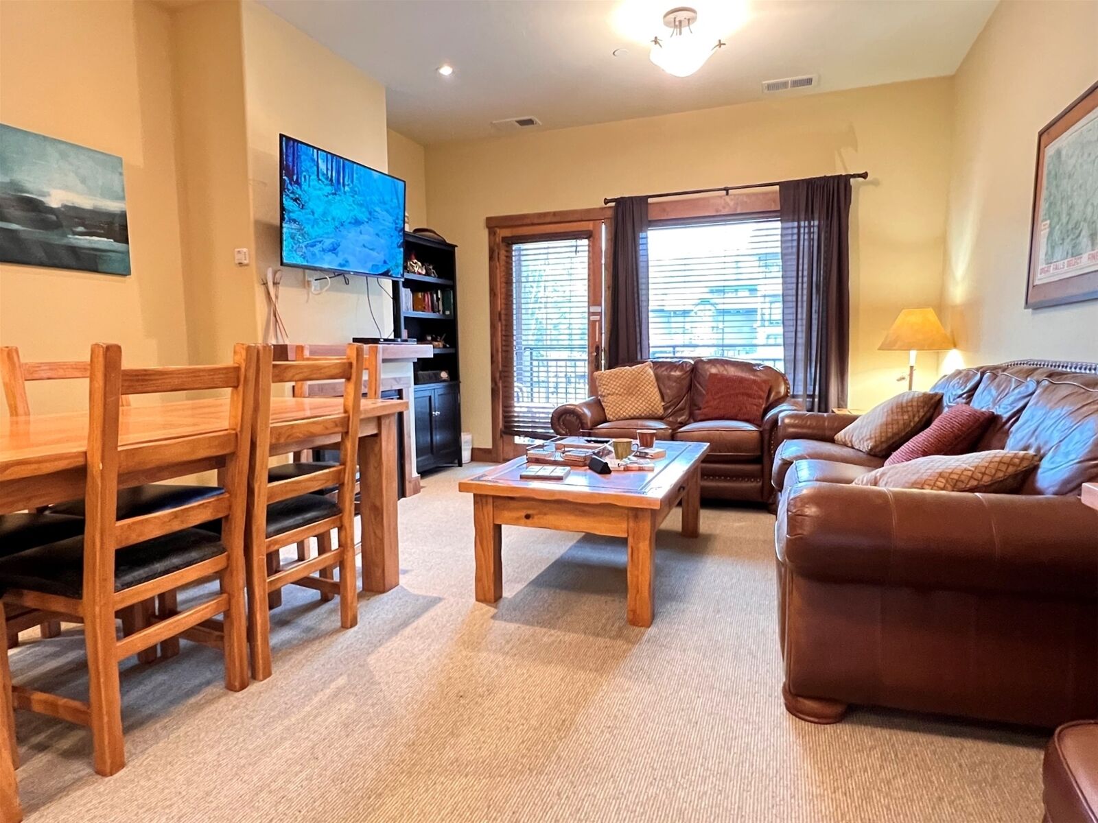 TV connectée, cheminée, lecteur de DVD