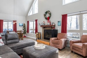 スマートテレビ、暖炉、テレビゲーム、DVD プレーヤー