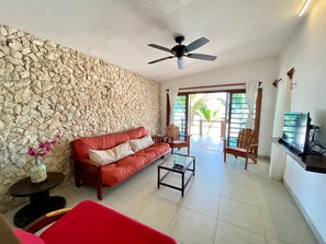 TV connectée, lecteur de DVD, livres, vidéothèque