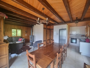 Smart TV, fireplace, video games, DVD player