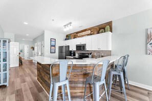 Fridge, microwave, oven, stovetop - Seacoast Villa 6 - Unobstructed Ocean View - Elevator (Folly Beach)