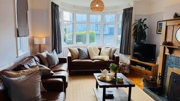 TV, peis, DVD-spiller og stereoanlegg