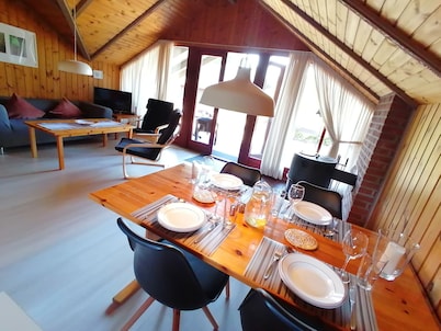 Year-round relaxation in a Danish holiday home with a fireplace in Gartow am See