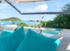 Property grounds - Ancre Bleue, charming villa with a stunning view of Pinel Island (Cul-de-Sac)